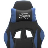  Vrtljiv gaming stol z oporo za noge črno in modro umetno usnje, (20701388) | Shoptok.si