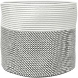  Košara za pohranu sivo-bijela Ø 40 x 35 cm pamučna | shoptok.hr