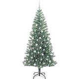 vidaXL Umjetno Božićno Drvo s Snježnim Flokom i LED Svjetlom 210 cm | shoptok.hr