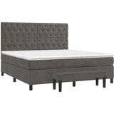  Box spring postelja z vzmetnico temno siva 160x200 cm žamet, (20999358) | Shoptok.si