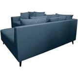 MID.YOU Ecksofa inkl. Hocker, mikrovlakna temno modra | Shoptok.si