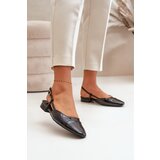 Boto Glossy Ballerinas On Low Heel With Open Heel Black Kairael | Shoptok.si
