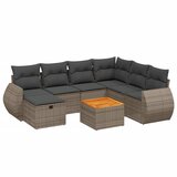  8-dijelni set vrtnih sofa od poliratana s jastucima sivi | shoptok.hr