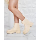 Resti Beige matte women's boots with thicker sole Holeopi | shoptok.hr
