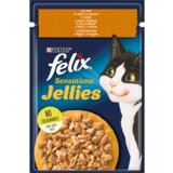 Purina Felix felix sensations jellies, potpuna hrana za kućne ljubimce, za odrasle mačke, mokra hrana s piletinom u želeu s mrkvom, 85g | shoptok.hr