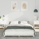 vidaXL Posteljni okvir Bela 150 x 200 cm Trdna borovina | Shoptok.si
