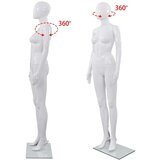  Ženska lutka za izlog sa staklenim postoljem bijela sjajna 175 cm | shoptok.hr
