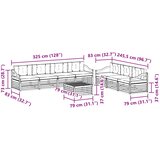  Set vanjskih sofa 8 kom. Bijela i bež Poliester | shoptok.hr