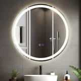 Svetleče ogledalo za kopalnico - okroglo 80 cm LED, IP44, senzorski stikalo, proti zamegljevanju, nastavljivo 3000K-6500K, (5000158905)