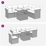 vidaXL 7-dijelni set vrtnih sofa od poliratana s jastucima smeđi | shoptok.hr