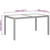 Vrtni stol 150 x 90 x 75 cm od kaljenog stakla i poliratana bež | shoptok.hr