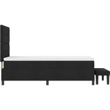  Krevet s oprugom s madracem i klupom Crna 90x200 cm Tkanina | shoptok.hr