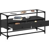 TV ormarić sa staklenom površinom crni 98 x 35 x 51 cm drveni | shoptok.hr