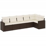  6-dijelni set vrtnih sofa od poliratana s jastucima smeđi | shoptok.hr