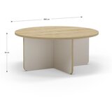 Marckeric Kremno bela/v naravni barvi okrogla mizica ø 80 cm Hillary – | Shoptok.si
