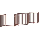  Vrata za pse s vratašcima 6 panela sklopiva 300 cm drvo topole Smeđa 50 x 60 x 2 cm | shoptok.hr