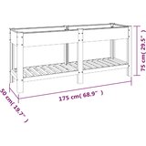  Povišena vrtna gredica s policom siva 175x50x75 cm WPC | shoptok.hr