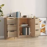 vidaXL Komoda 3 kosi sonoma hrast inženirski les | Shoptok.si