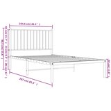  Metalni okvir za krevet s uzglavljem bijeli 100x200 cm | shoptok.hr