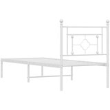 Metalni okvir za krevet s uzglavljem bijeli 75x190 cm | shoptok.hr