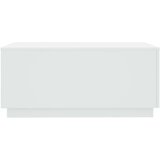 vidaXL Klubska mizica z LED lučkami bela 90x50x40 cm | Shoptok.si