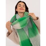 Fashion Hunters Green and gray winter scarf with fringe Cene