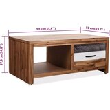  Stolić za kavu od masivnog bagremovog drva 90 x 50 x 37 5 cm | shoptok.hr
