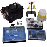  Airbrush kompresor komplet s 3 pištolami, (20665682) Cene