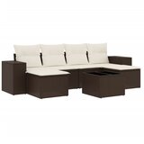  7-dijelni set vrtnih sofa od poliratana s jastucima smeđi | shoptok.hr