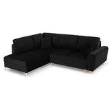 Cosmopolitan Design Crna baršunasti sklopiva/s prostorom za odlaganje kutna garnitura (s lijevim kutom/u obliku slova L) Kyoto – | shoptok.hr