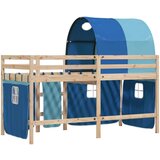  Dječji krevet na kat s tunelom plavi 90x200 cm masivna borovina | shoptok.hr