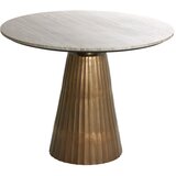 Light & Living Okrugli blagovaonski stol s pločom stola u mramornom dekoru u brončanoj boji/u prirodnoj boji ø 100 cm Rianne – | shoptok.hr