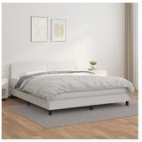  S oprugama i madracem bijeli 160x200 cm od umjetne kože | shoptok.hr