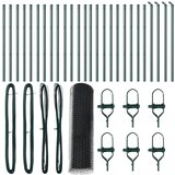 vidaXL Ograda u obliku heksagona Siva 0,5x50 m Čelik, Stupovi za ograde 13 kom Zelena Ø32 mm 100 cm Cinkani čelik | shoptok.hr