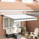 vidaXL ročna retraktibilna tenda bela 350x250 cm, tenda zamenjava blaga za okvir 3,5x2,5 m bela | Shoptok.si