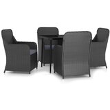  5-dijelni vrtni blagovaonski set s jastucima crni | shoptok.hr