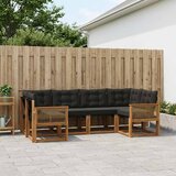  Set vanjskih sofa 6 pcs Prirodna i crna | shoptok.hr