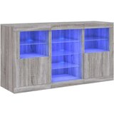 vidaXL Komoda z LED lučkami siva sonoma 123x37x67 cm | Shoptok.si