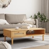 vidaXL Klubska mizica SENJA videz ratana rjava 100x55x33 cm les Cene