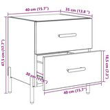 vidaXL Noćni ormar Crni hrast 40 x 35 x 47.5 cm Konstruirano drvo | shoptok.hr