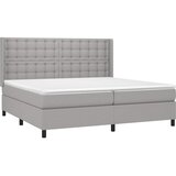  Krevet s oprugama i madracem svjetlosivi 200 x 200cm od tkanine | shoptok.hr