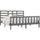  Za krevet od masivne borovine sivi 200 x 200 cm | shoptok.hr