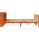  Okvir kreveta s uzglavljem voštano smeđi 140x190 cm od borovine | shoptok.hr