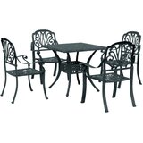  5-dijelni vrtni blagovaonski set zeleni lijevani aluminij | shoptok.hr