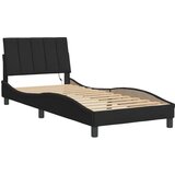  Posteljni okvir z LED lučkami črn 80x200 cm žamet | Shoptok.si