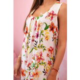 Kesi Włoski Women's sleeveless dress with a floral pattern orange | shoptok.hr