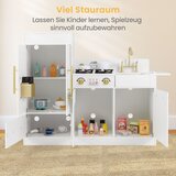  Dječji kuhinjski set za igru ​​​​sa sudoperom i ledomatom i sudoperom, drveni kuhinjski set igračaka, bijeli | shoptok.hr