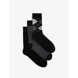 Koton Striped Three-Pack Socks Set, Geometric Pattern Cene