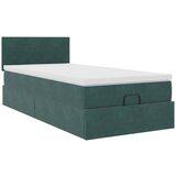 vidaXL Otomanski posteljni okvir z vzmetnico zelen 90x190 cm žamet, (21609809) | Shoptok.si