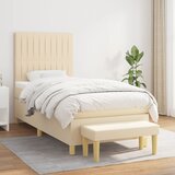 Maison Chic Box spring postelja - Vzmetna postelja z vzmetnico krem 90x190 cm blago SL19640, (21881043) | Shoptok.si